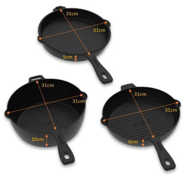 Igneus 3 Part Cast Iron Pan Set - Image 8