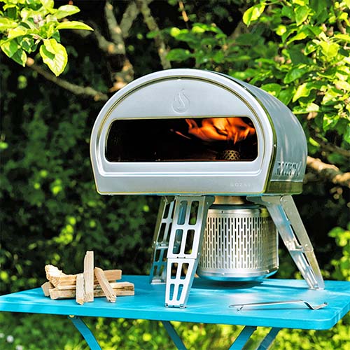grey outdoor garden portable pizza oven