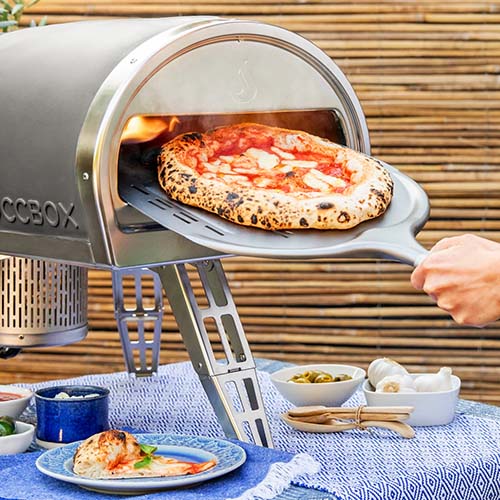 grey outdoor garden portable pizza oven
