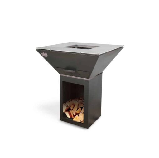 Clementi Colorado wood fired BBQ grill with log base