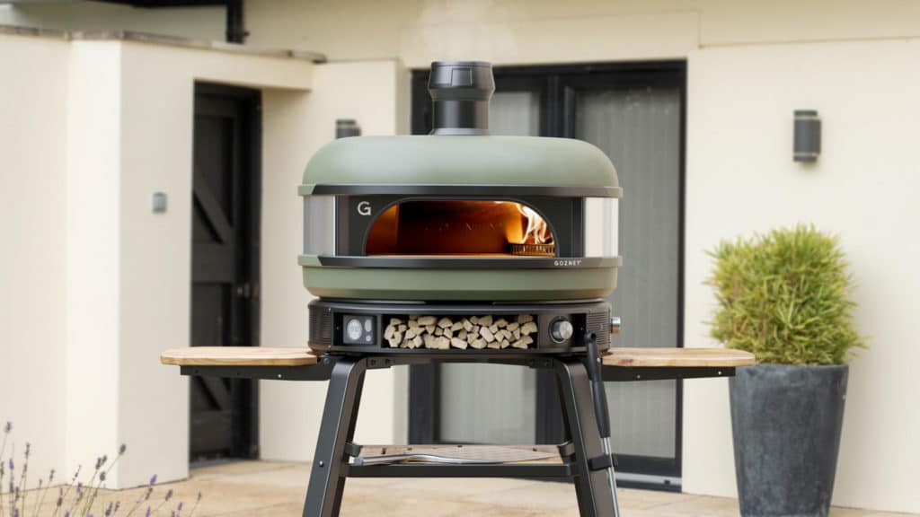 Gozney Dome dual fuel pizza oven in olive