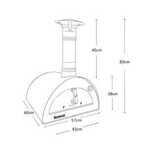 Igneus Bambino wood fired pizza oven - Dimensions