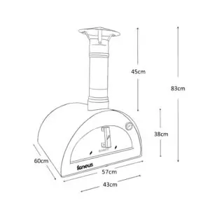 Igneus Bambino wood fired pizza oven - Dimensions