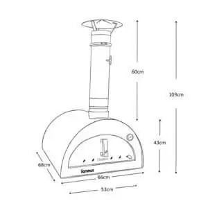 Igneus Classico Pizza Oven Dimensions / Measurements