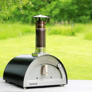 Igneus Bambino wood fired garden pizza oven in Matt Black