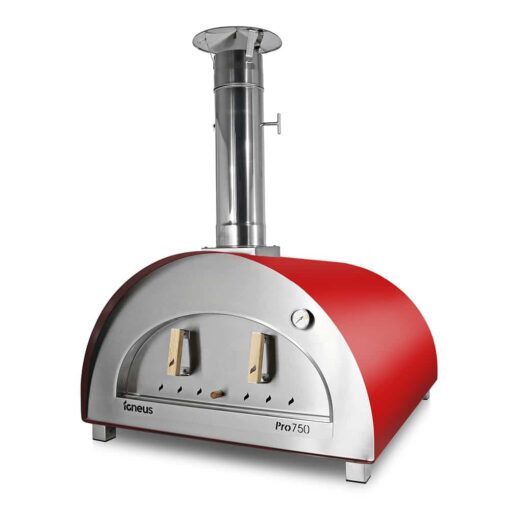 Igneus Pro 750 wood fired pizza oven in red