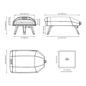 Ooni Koda 12 portable gas powered pizza oven - Dimensions and measurements