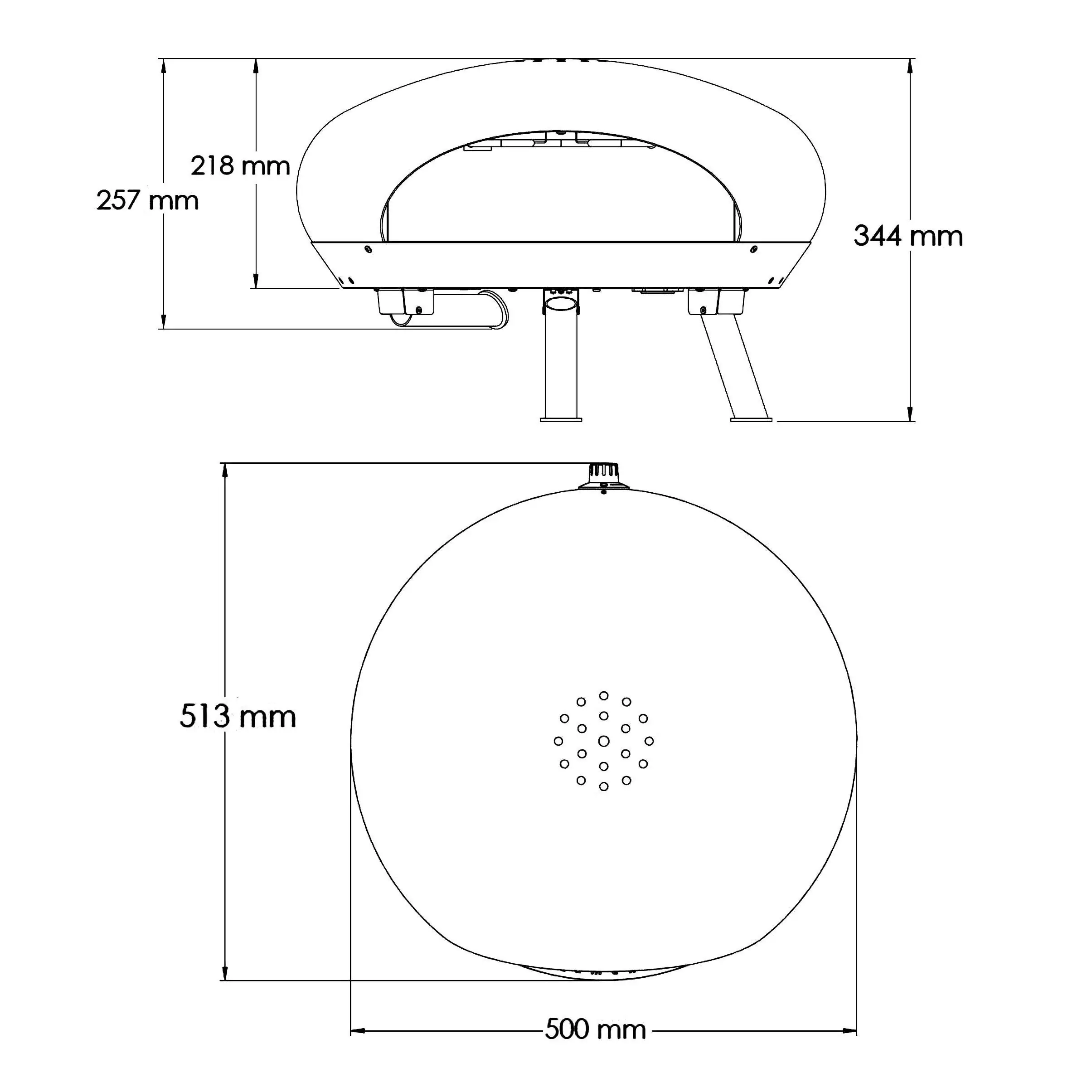 Clementi Crosti Electric pizza oven - dimensions - measurements