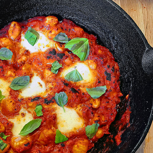 Gnocchi with tomato sauce and Mozzarella