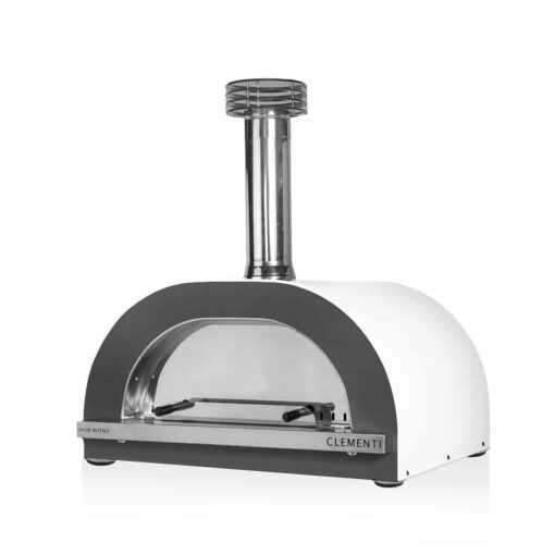 80x60 Clementi Gold Family wood fired pizza oven in white - the pizza oven shop