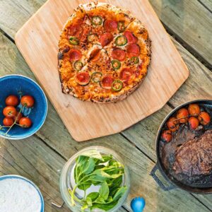 16 inch Ooni Bamboo Pizza Peel and serving board - pizza oven accessories - the pizza oven shop uk