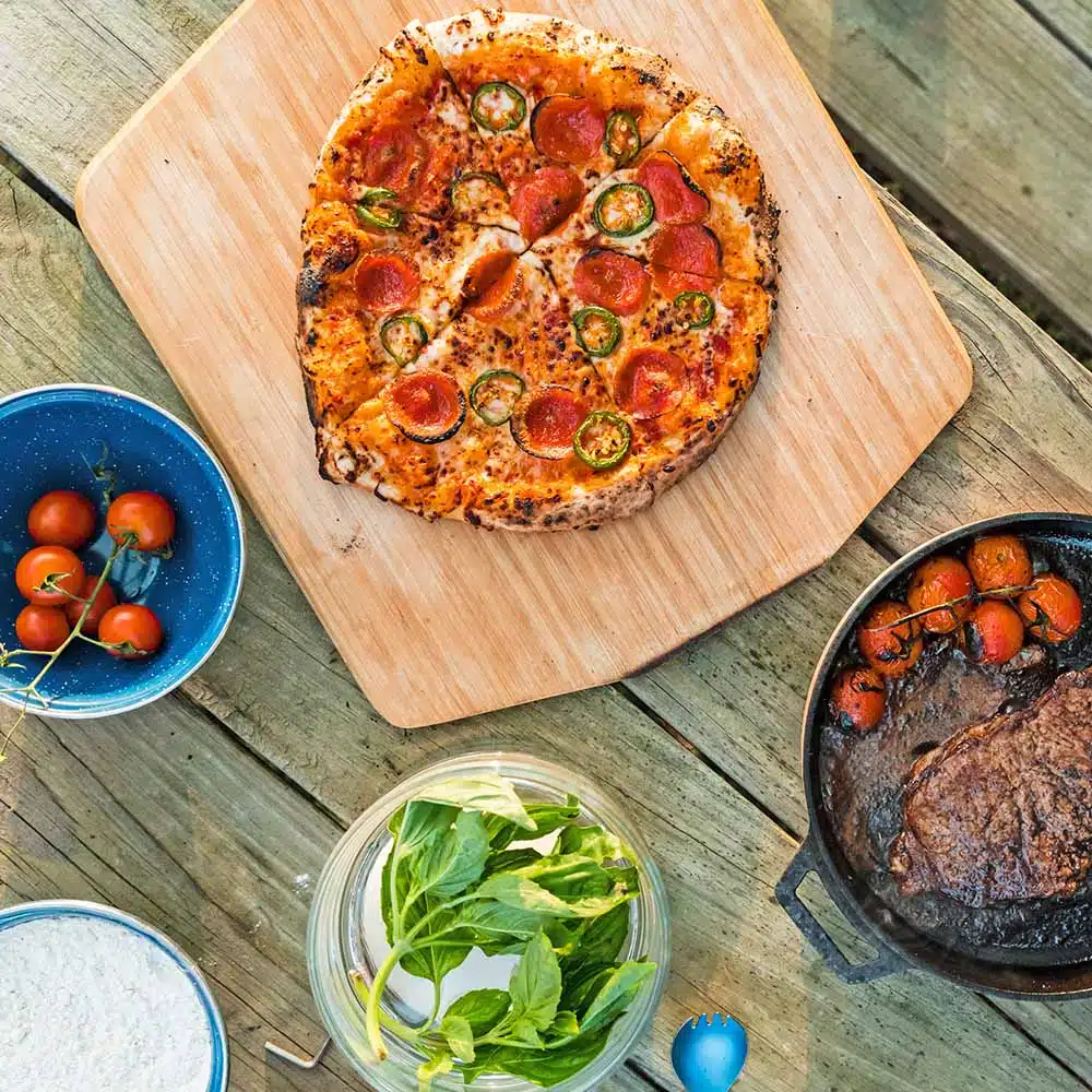 16 inch Ooni Bamboo Pizza Peel and serving board - pizza oven accessories - the pizza oven shop uk