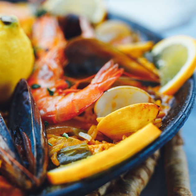 Seafood and Chorizo Paella - wood fired recipe - pizza oven