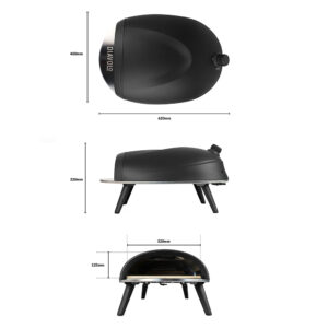 DeliVita Diavolo Gas Fired Pizza Oven Portable Outdoor Pizza Oven - Black
