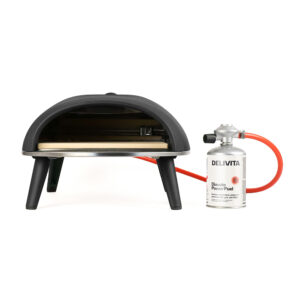 DeliVita Diavolo Gas Fired Pizza Oven Portable Outdoor Pizza Oven - Black