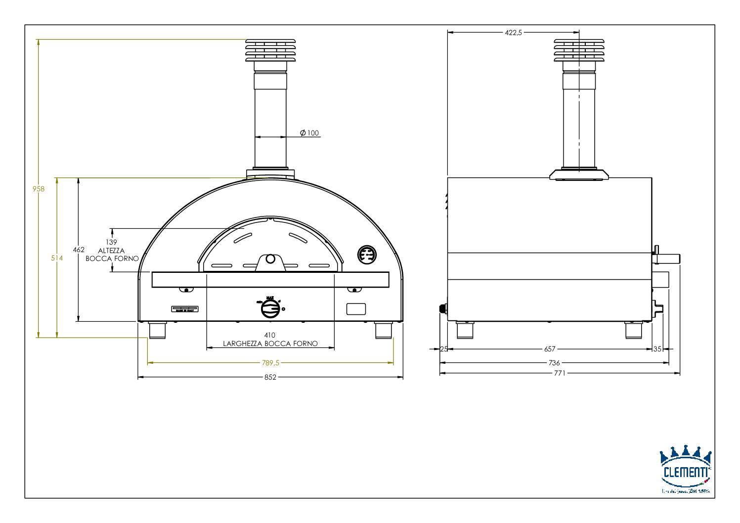 Clementi Remida Plus Gas Powered Pizza Oven | 2 Pizza - Image 4